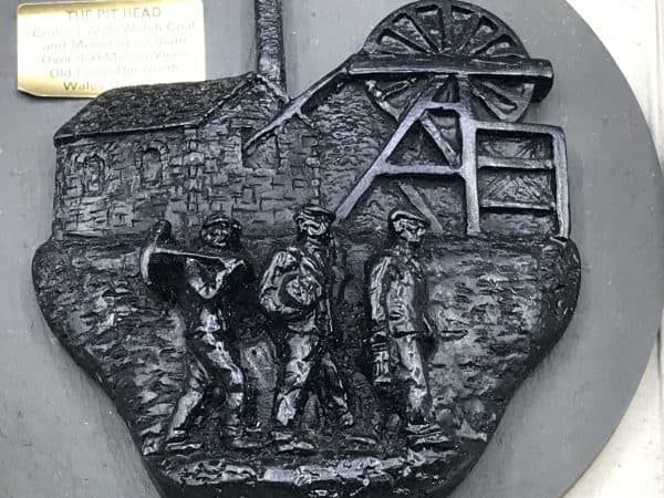 Group Carved Crafted Coal Miners and Lamp From Welsh Coal - Image 4