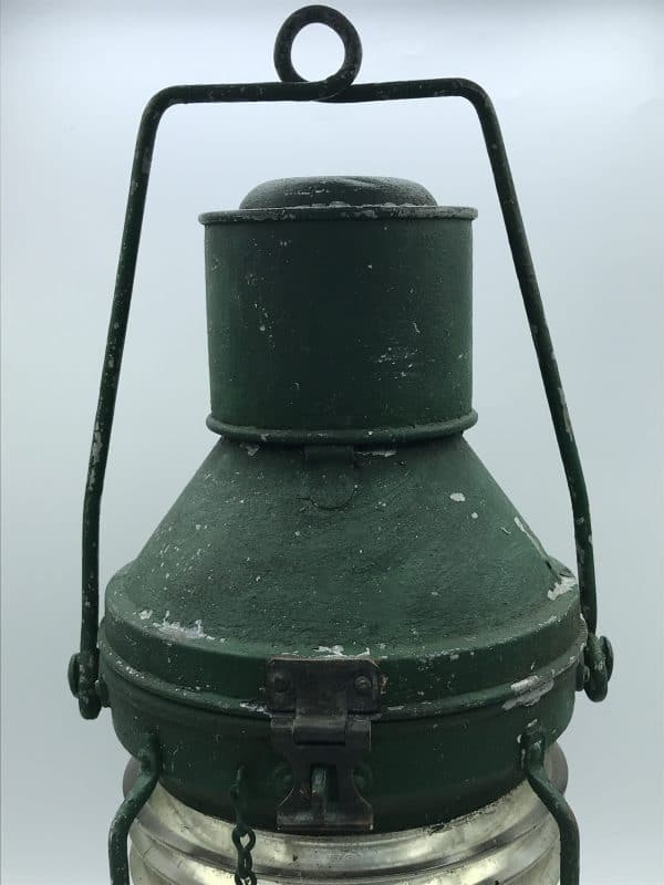 Large Galvanized Ship’s Anchor Light – Vintage Nautical Navigation Lamp - Image 4