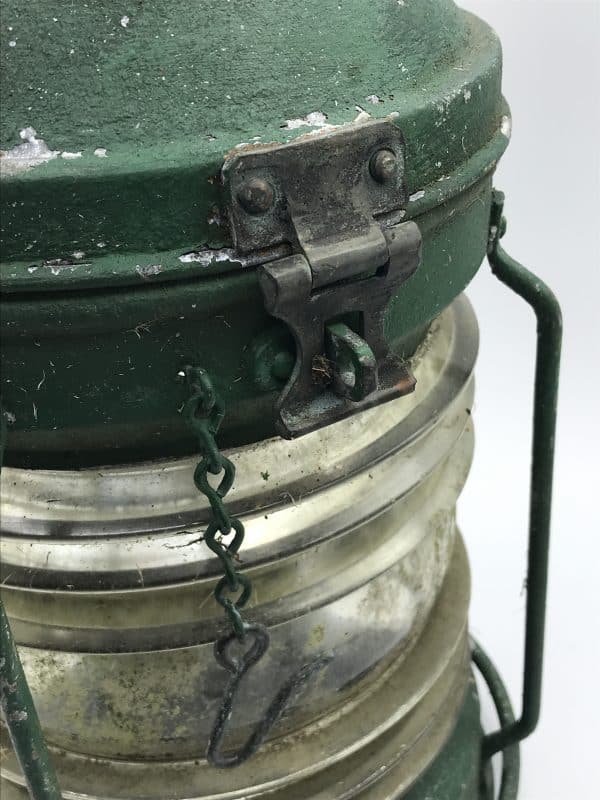 Large Galvanized Ship’s Anchor Light – Vintage Nautical Navigation Lamp - Image 5