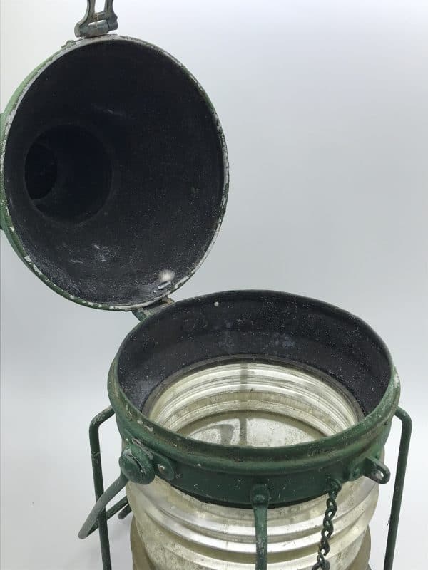 Large Galvanized Ship’s Anchor Light – Vintage Nautical Navigation Lamp - Image 6