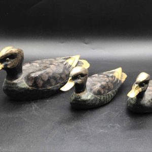 Group Carved Hand Painted Wood Ducks