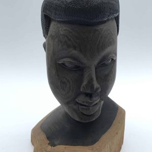 Vintage 20th Century Carved African Hard Wood Head Bust