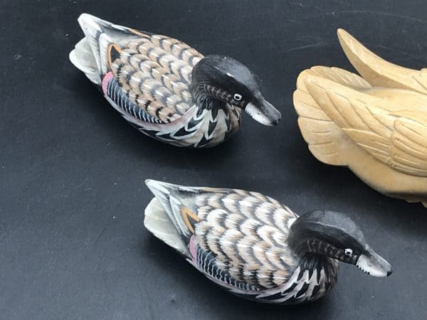 Group of Three Hand Carved and Hand Painted Wood Ducks - Image 5