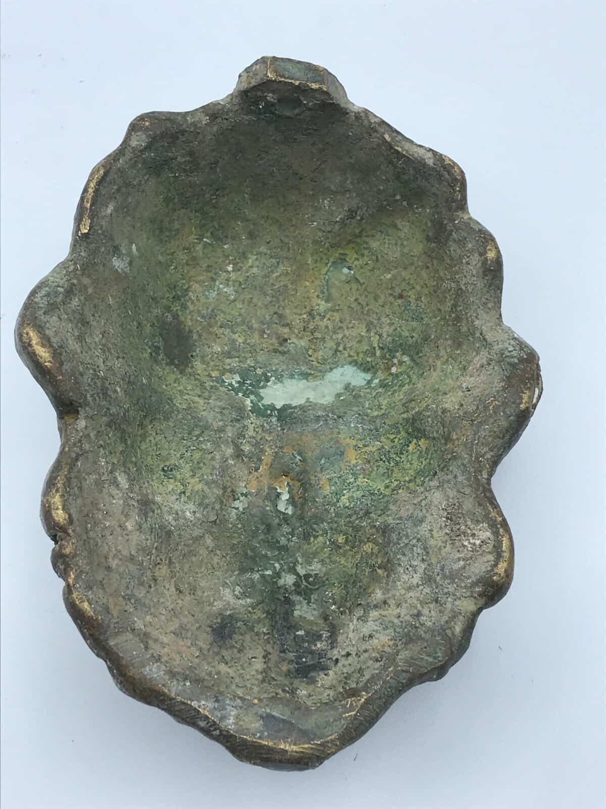 Antique Brass or Bronze Oriental Mask Plaque - Image 4