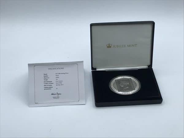 Rare Sterling Silver Proof Five Crown Isle Of Man Penny Black 2015