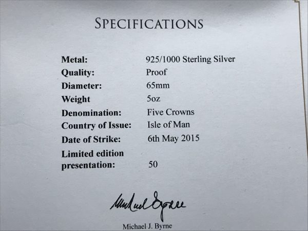 Rare Sterling Silver Proof Five Crown Isle Of Man Penny Black 2015 - Image 3