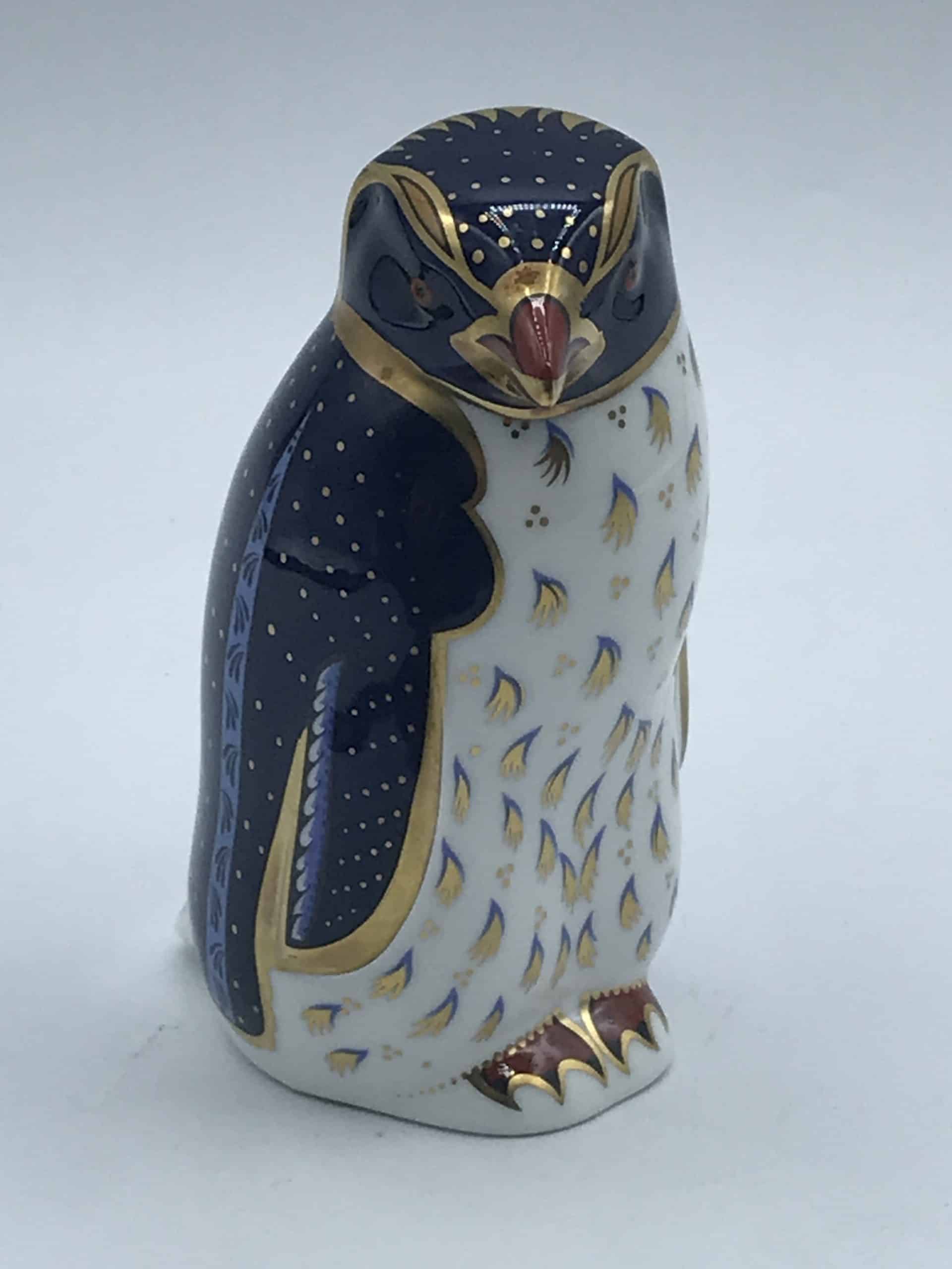 Royal Crown Derby Rockhopper Penguin Paperweight  Gold Stopper