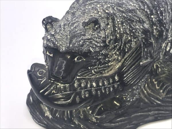 Inuit Soapstone Sculptures – Wolf Originals Canada Bear & Hunter Figures - Image 6