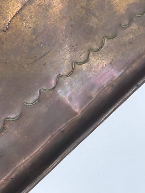 Newlyn Arts & Crafts Copper Tray – Hand-Hammered, Signed, c.1900 - Image 3