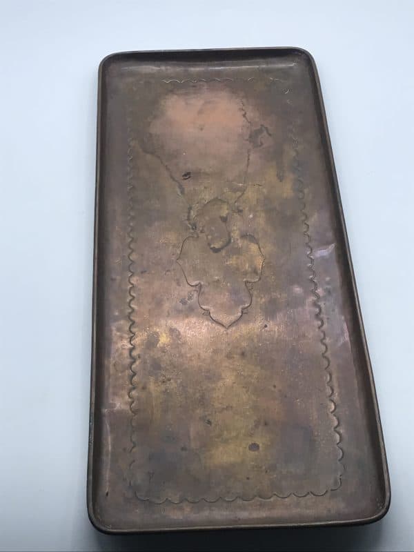 Newlyn Arts & Crafts Copper Tray – Hand-Hammered, Signed, c.1900 - Image 2