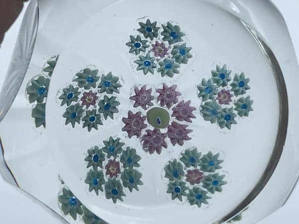 Perthshire Scottish Millefiori Paperweight – Star Cut Base, Dimpled Panels - Image 2