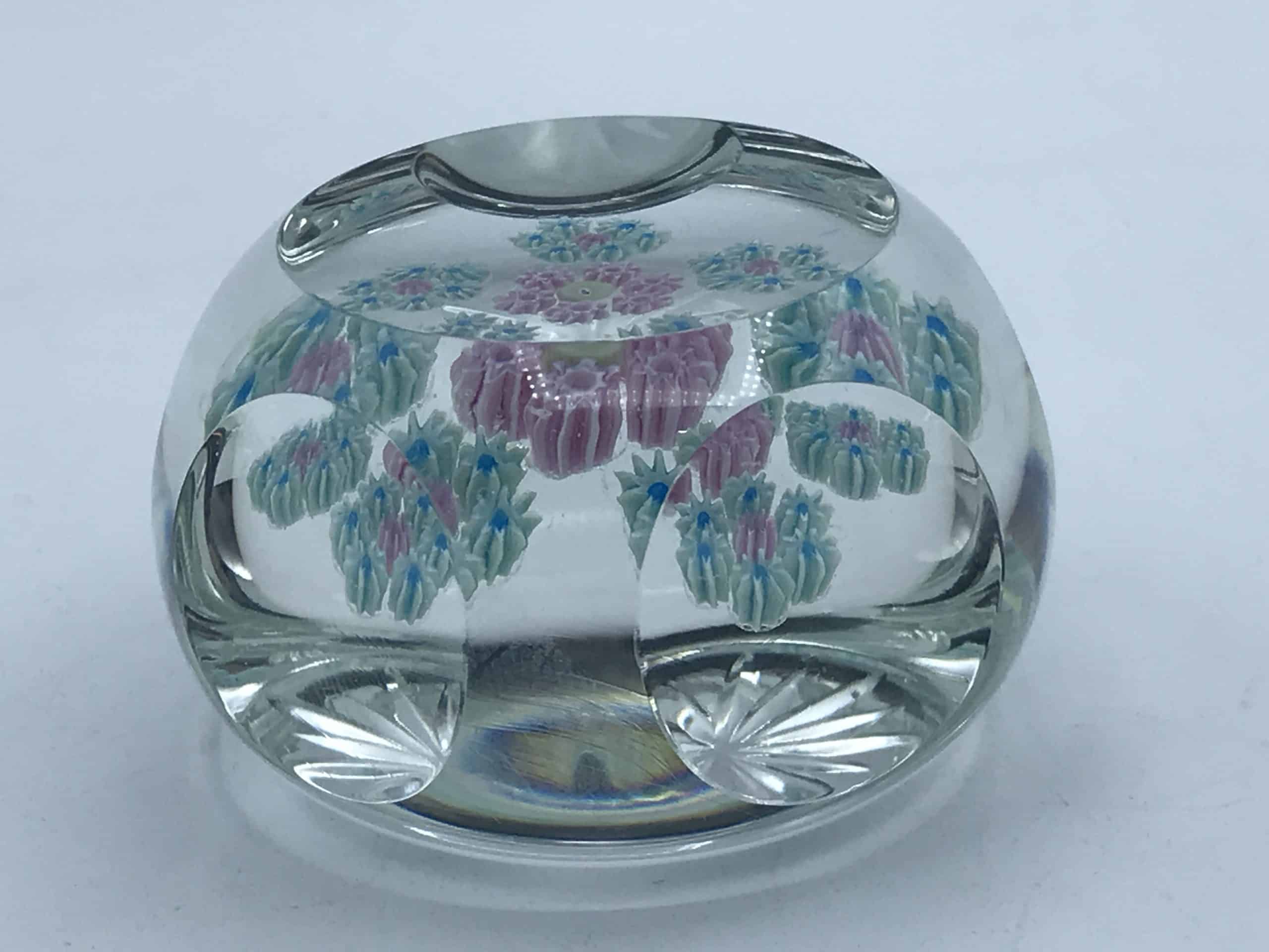 Perthshire Scottish Millefiori Paperweight – Star Cut Base, Dimpled Panels - Image 4