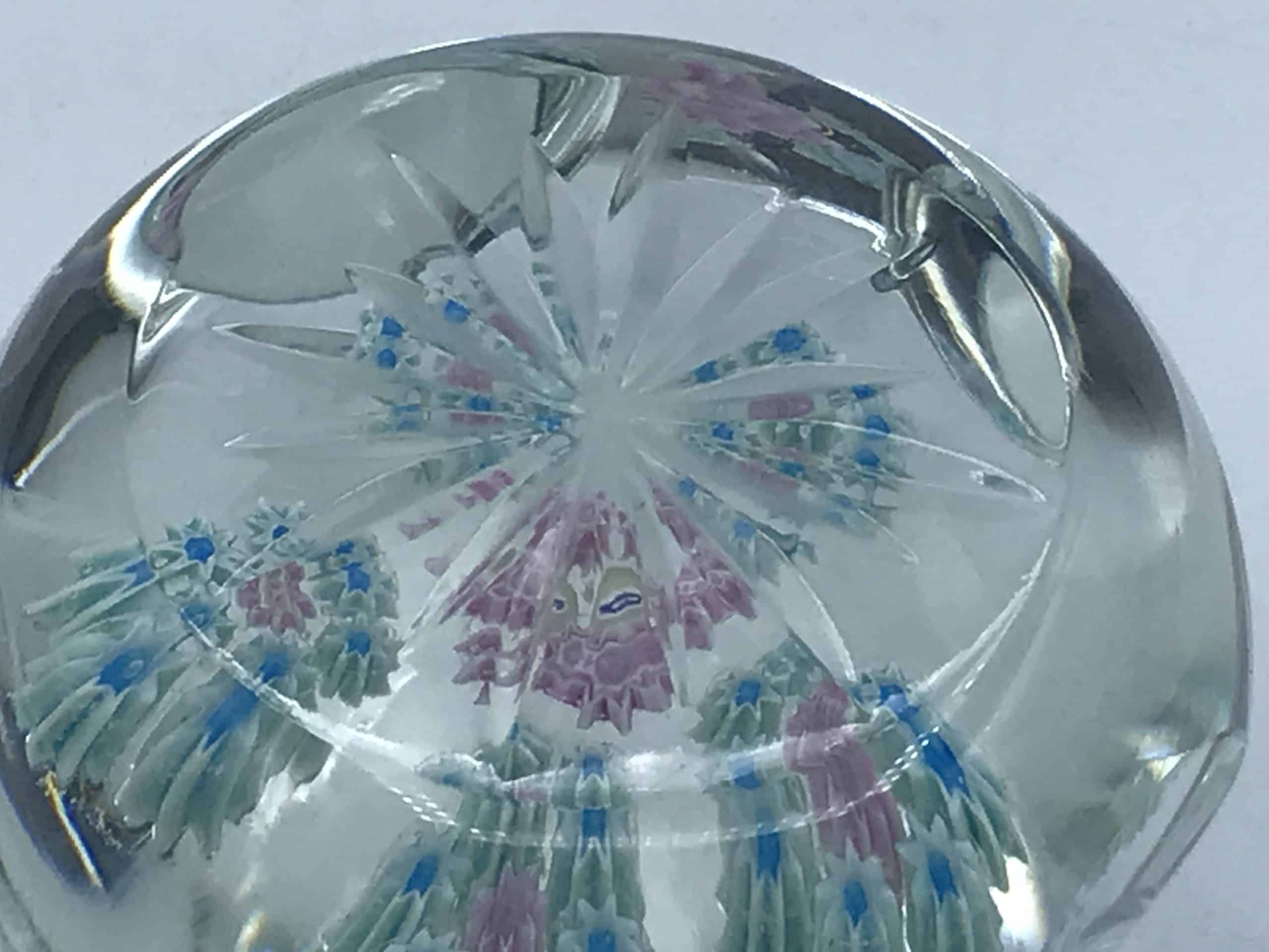 Perthshire Scottish Millefiori Paperweight – Star Cut Base, Dimpled Panels - Image 7