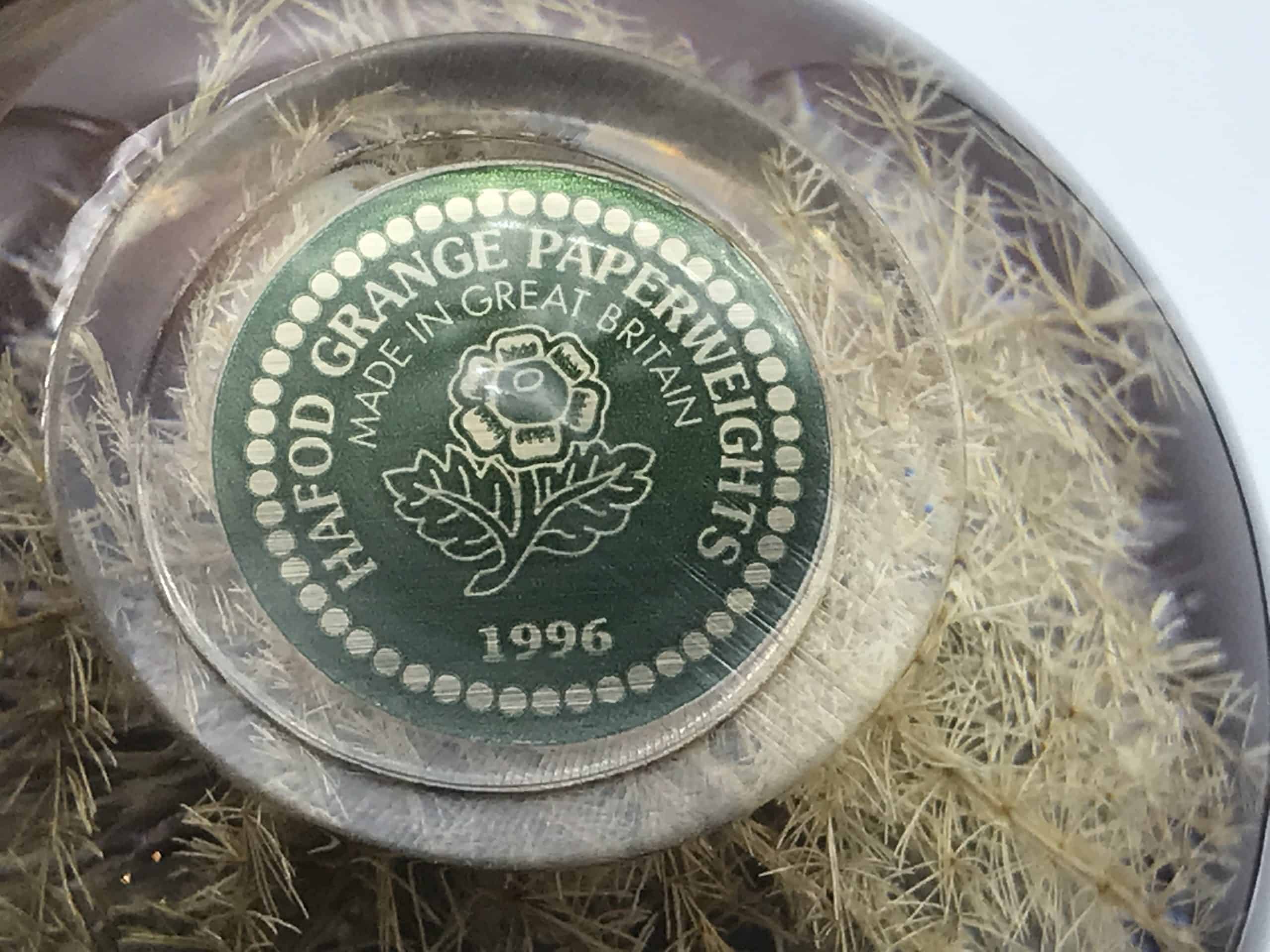 Superb Hafod Grange Lucite Paperweight Boxed 1996 — Antiques Arena