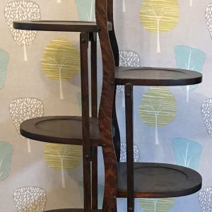 Antique Oak Double Sided Folding Whatnot Cake Stand Edwardian