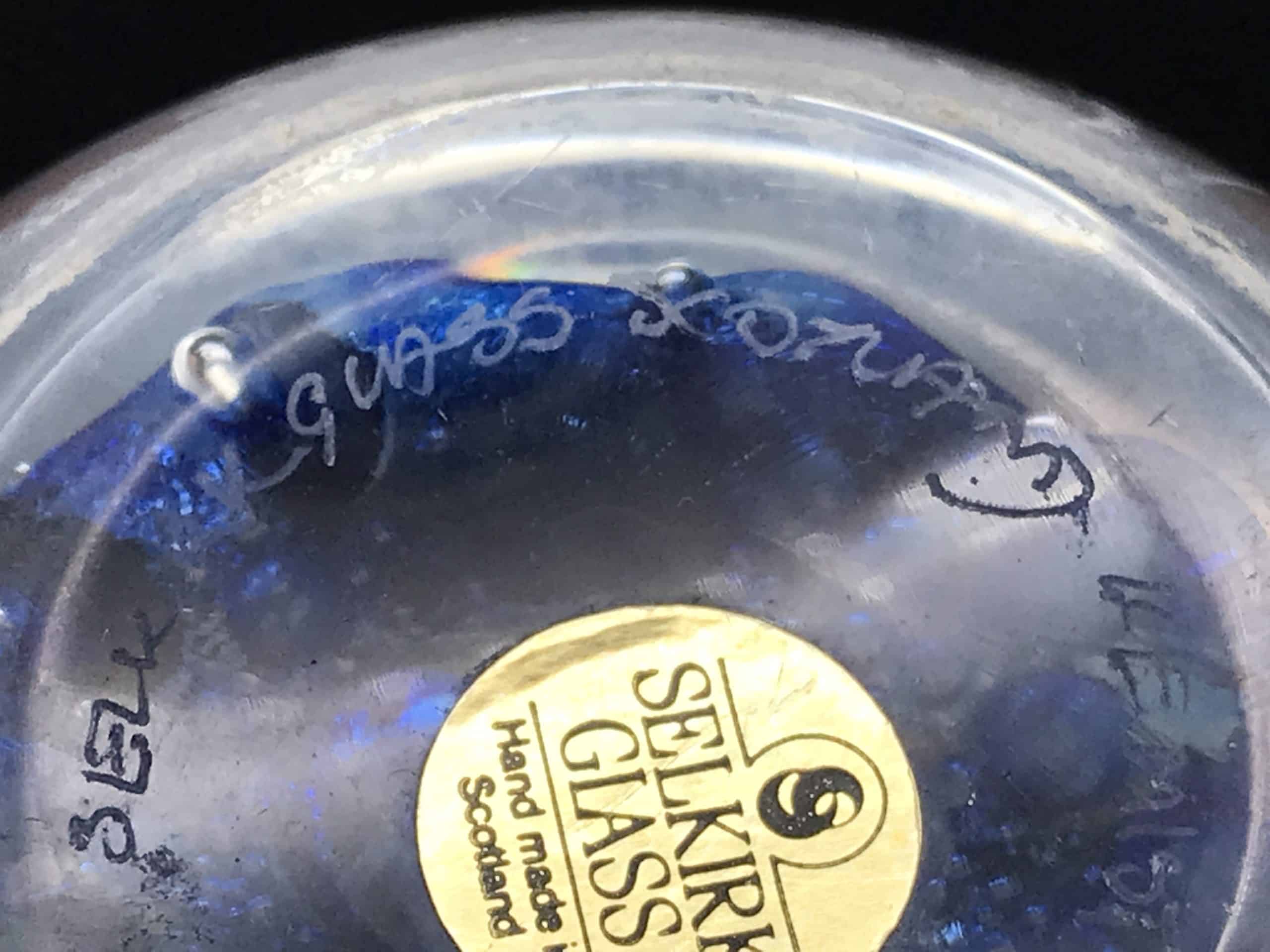 Antique 1994 Scottish Selkirk Glass Paperweight Ice Mist