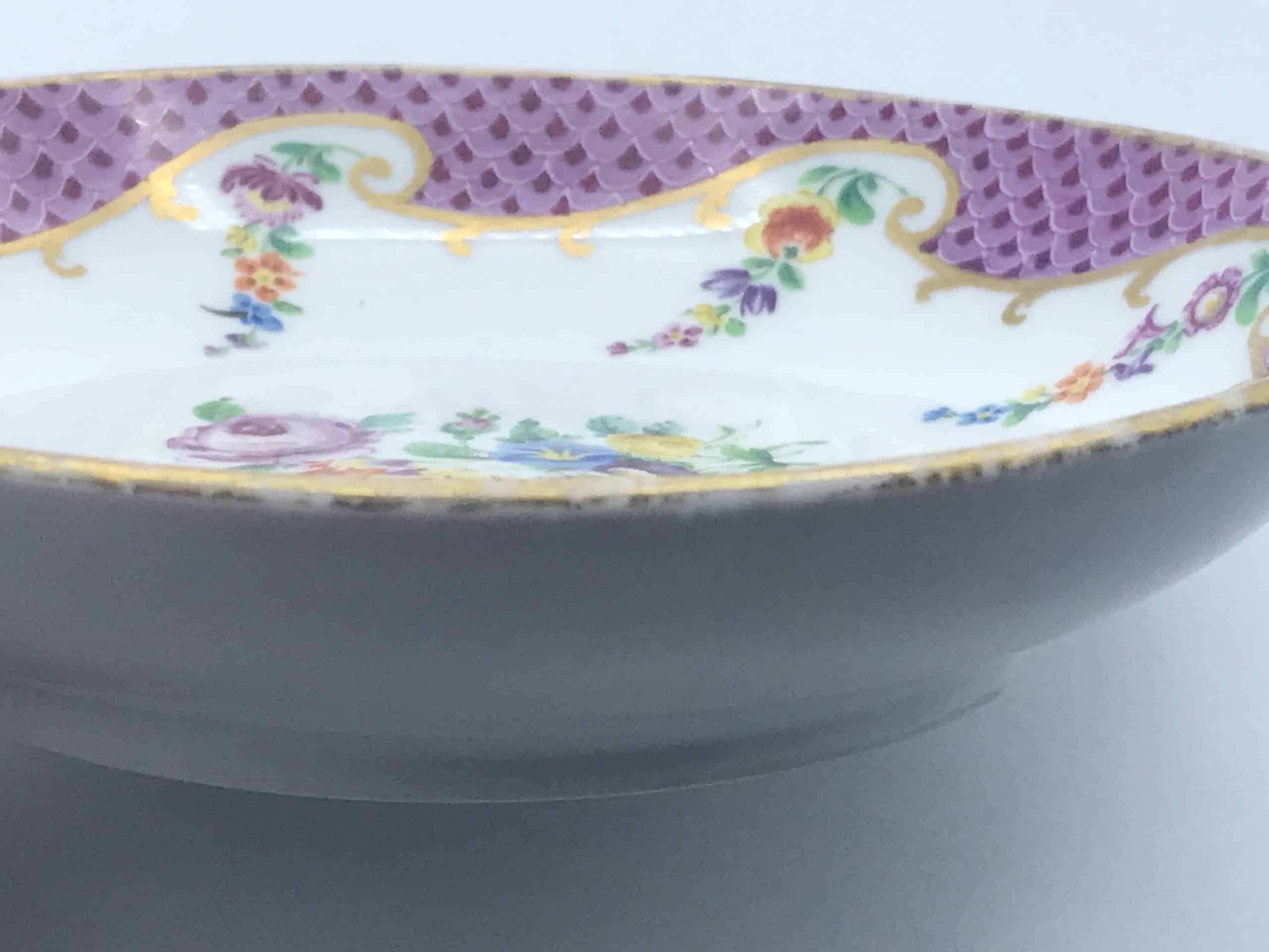Antique Meissen Porcelain Cup and Saucer Hand-Painted Floral