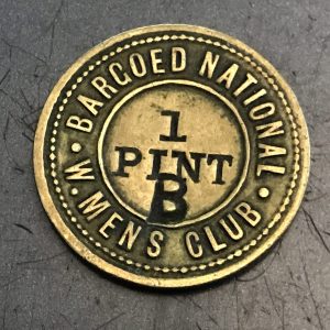 Rare Welsh Brass Token Bargoed National  Workmens Club Pub