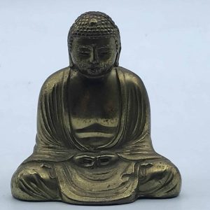20th Century Chinese Brass Buddha Figure Signed