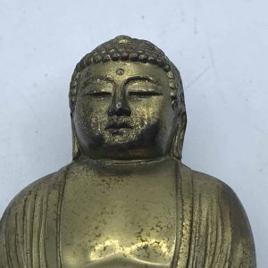 20th Century Chinese Brass Buddha Figure Signed
