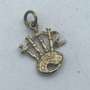 9ct Yellow Gold Scottish Bag Pipe Bagpipes Pendant