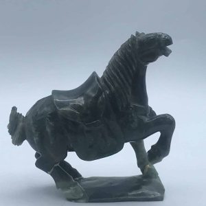 Antique Chinese Carved Jade Horse on Plinth