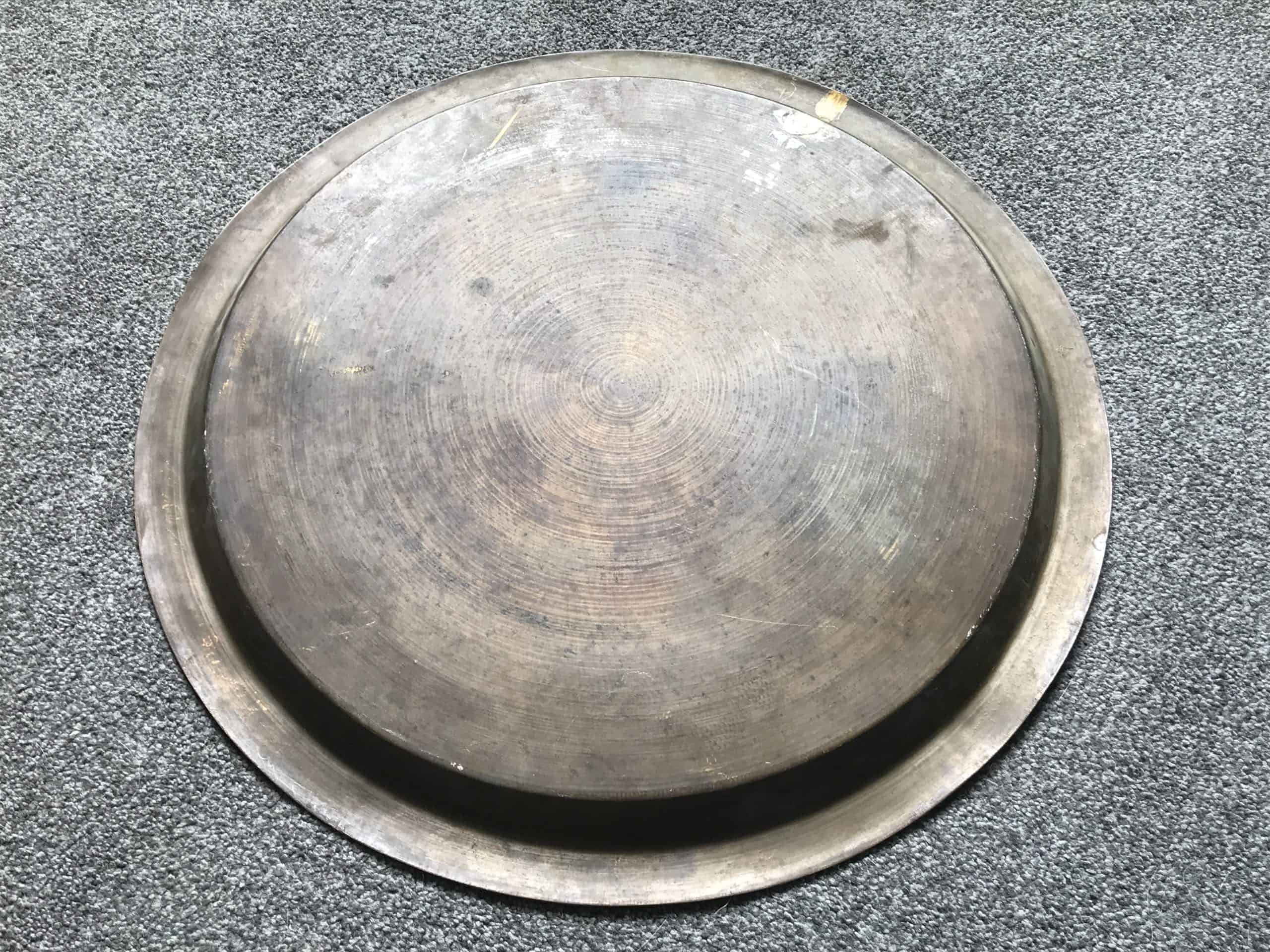 Chinese Brass Dragon and Phoenix Charger Engraved Court Scene 21 Inch - Image 22