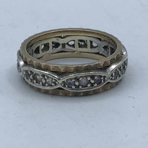 Mixture of Yellow and White 9ct Gold Cubic Zirconia Ring