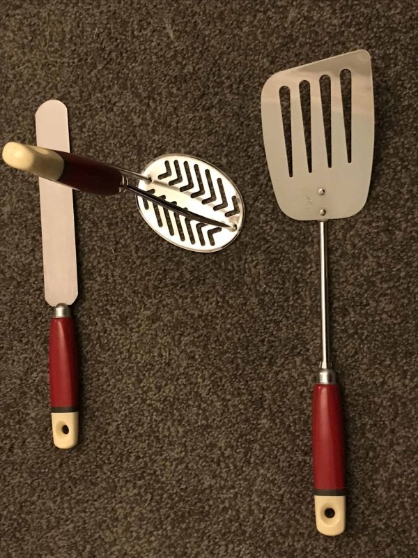 Rare Retro Red Chrome and Stainless Steel Skyline Kitchen Utensils Set - Image 13