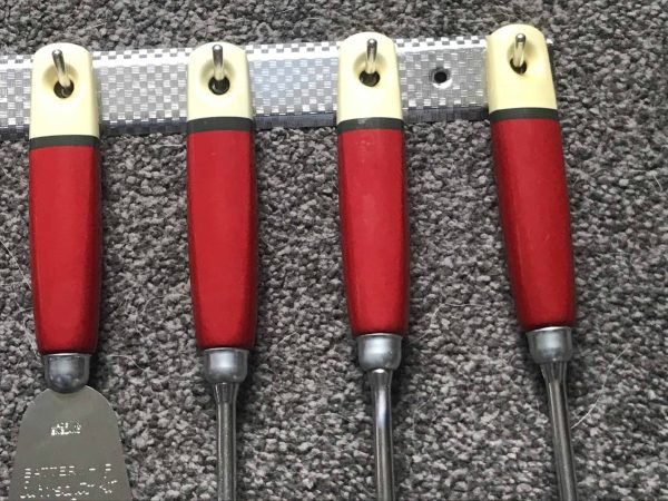 Retro Skyline Chrome Kitchen Utensil Set – Mid Century Red & Cream, Steel - Image 3