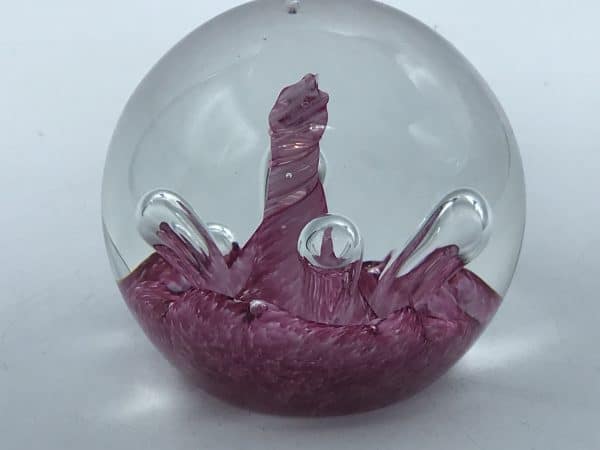 Signed Caithness Glass Paperweight MoonFlower G59069