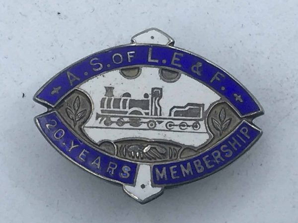 Sterling Silver and Enamel Badge Associated Society of Locomotive Engineers and Firemen