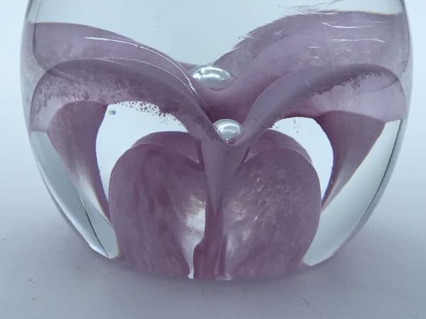 Large Signed Bland Glass 1985 Glass Paperweight - Image 3