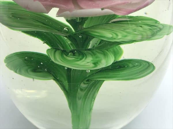 Large Vintage Chinese Glass Paperweight Rose - Image 6