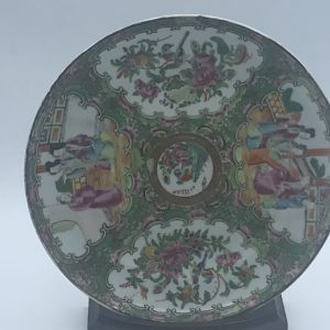 Chinese Famille Rose Medallion Plate 19th Century Porcelain