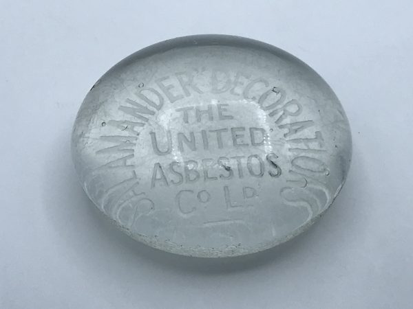Rare Antique Advertising Glass Paperweight United Asbestos Co Ltd - Image 6