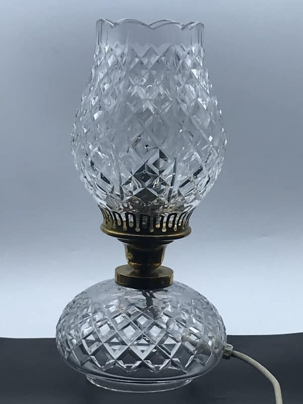 Waterford Crystal 2-Piece Electric Hurricane Lamp – Elegant Cut Glass