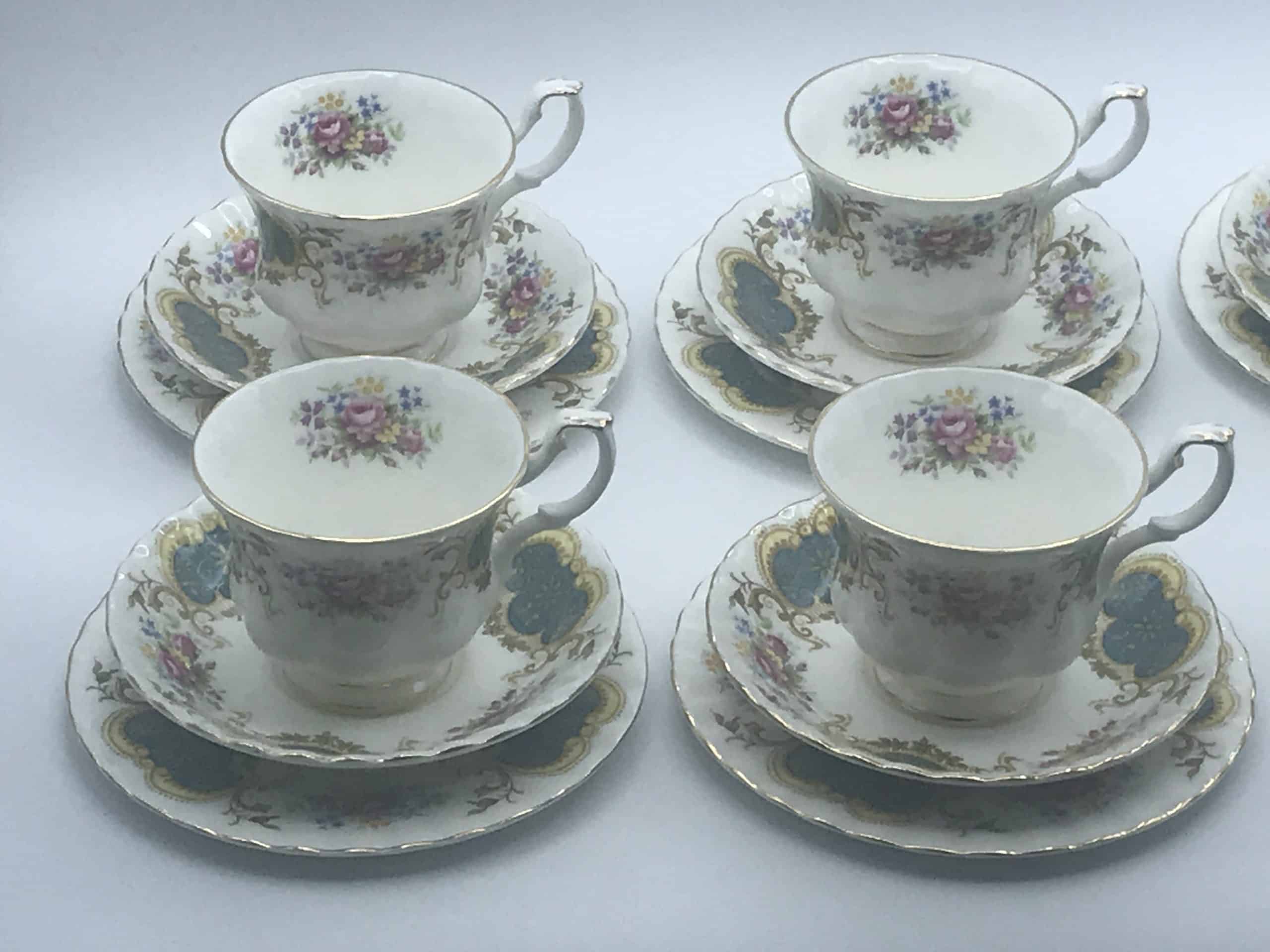 Set Six Royal Albert Berkeley Cups Saucers Plates Jug & Sandwich Plate