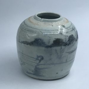 Antique Provincial Chinese Stoneware Porcelain Ginger Jar