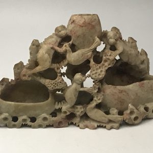 Chinese Soap Stone Carving Animals Vase