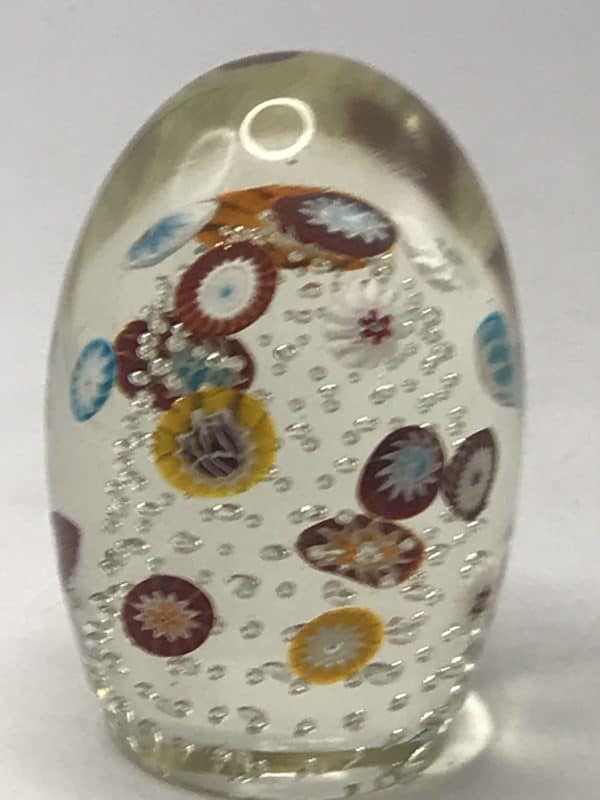 Italian Murano Millefiori Glass Egg Shape Paperweight - Image 4