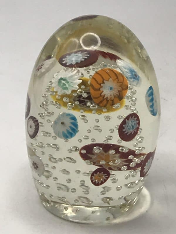 Italian Murano Millefiori Glass Egg Shape Paperweight - Image 5