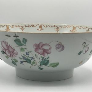 Large 18th Century Chinese Porcelain Qianlong Period Punch Bowl