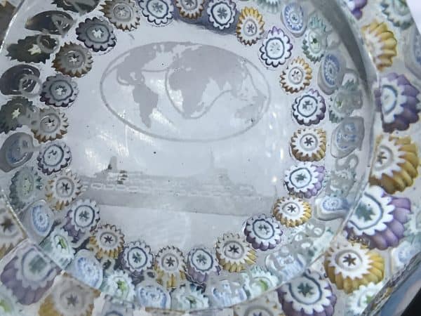 Large Millefiori Glass Paperweight P&O Canberra World Cruise 1988 - Image 4