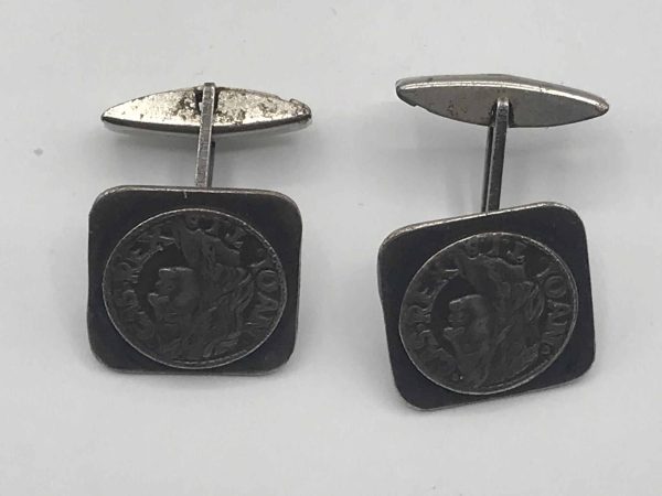 Rare Pair Sterling Silver Cufflinks With Boratynka Coin Of Lithuania - Image 2