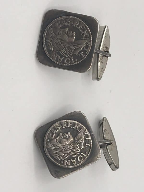 Rare Pair Sterling Silver Cufflinks With Boratynka Coin Of Lithuania - Image 3