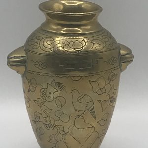 Antique Chinese Qian Period Engraved Brass Vase