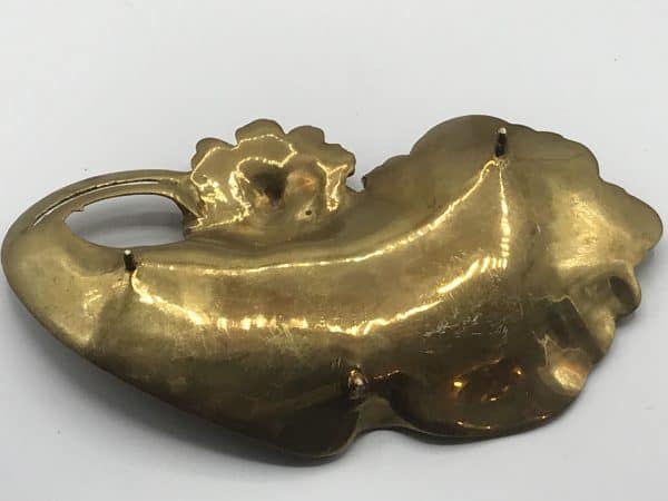 Beautiful Brass Dish Art Nouveau Lady With Flowers - Image 4