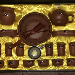 Boxed Chinese Yixing Ceremonial Tea Set – Huhie Chaqi – Traditional Red Clay – Complete Unused Set