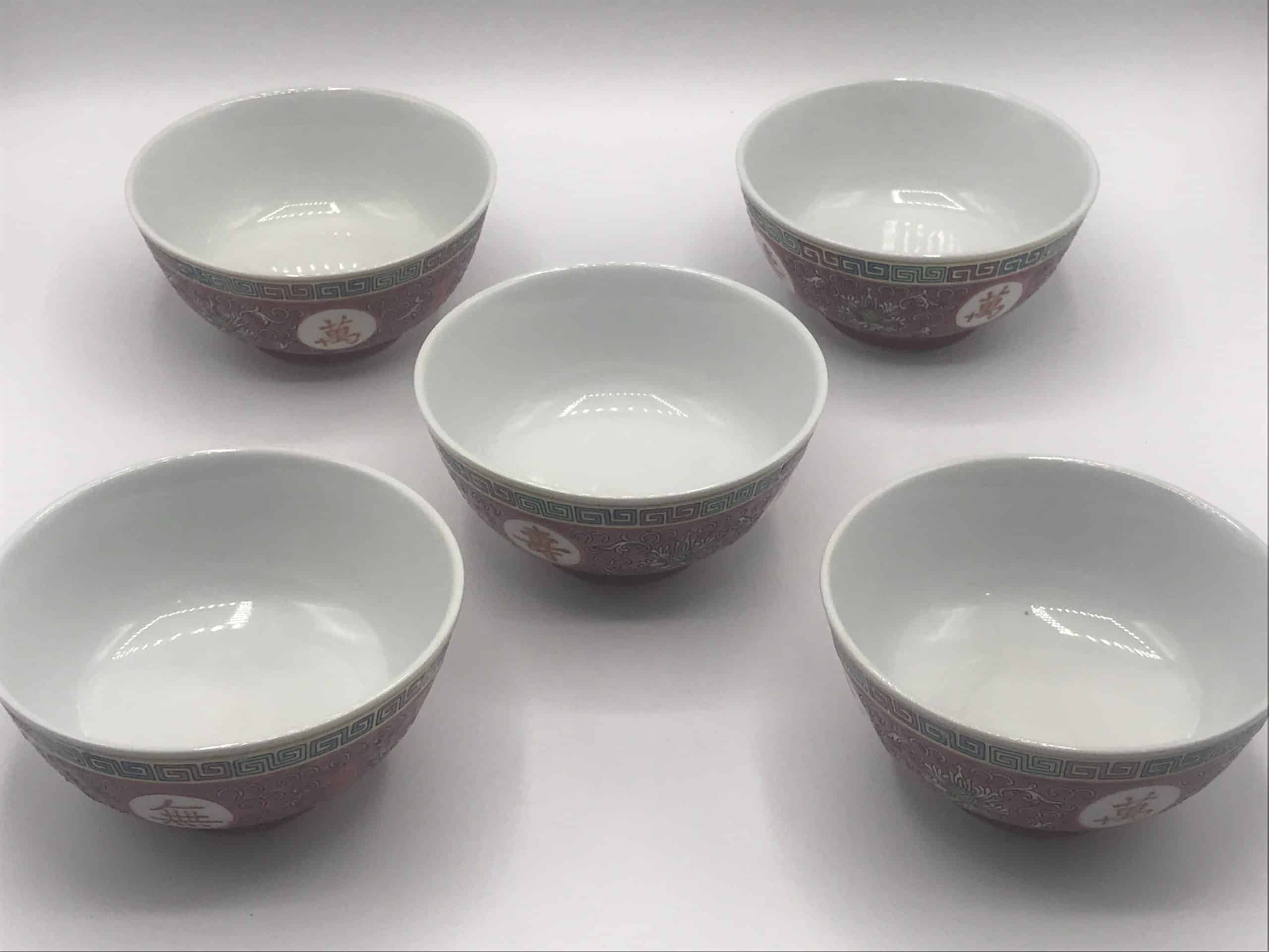 Set Five Zhongguo Jingdezhen Chinese Porcelain Bowls - Image 2